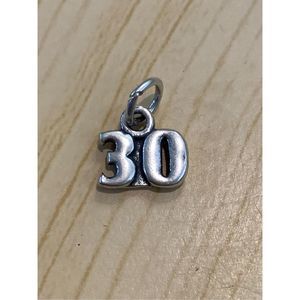 .925 Number 30 Sterling Silver Jewelry Charm #age #birthday